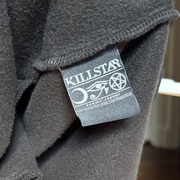 Killstar Black High Low Hoodie Cape Cloak Dress Tunic - Picture 7 of 15